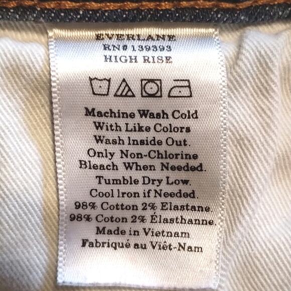 Everlane High Rise Dark-wash Straight Leg Ankle Organic Cotton Denim Jeans 27R - Picture 4 of 13